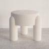 Buy Stool Upholstered In Off-White Bouclé Fabric – Modern Seat For Living Room And Bedroom - Doreta White 61777 at MyFaktory
