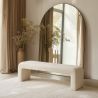 Buy Bench Upholstered In White Bouclé Fabric - Modern Elegant Minimalist - Elvara White 61779 with a guarantee