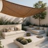 Buy Coconut fiber awning 4x4M - 100 % Ecological shade sail Beige 61782 - prices