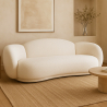 Buy Curved Sofa Upholstered In White Bouclé - 3/4 Seater - Modern And Elegant Design - Boreli White 61756 - prices