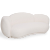 Buy Curved Sofa Upholstered In White Bouclé - 3/4 Seater - Modern And Elegant Design - Boreli White 61756 at MyFaktory