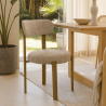 Buy Dining chair Chenille upholstered - Oak effect legs - Ergonomic and modern design - Essentia Cream 61786 - prices