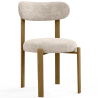 Buy Dining chair Chenille upholstered - Oak effect legs - Ergonomic and modern design - Essentia Cream 61786 at MyFaktory