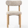 Buy Dining chair Chenille upholstered - Oak effect legs - Ergonomic and modern design - Essentia Cream 61786 - in the EU