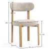 Buy Dining chair Chenille upholstered - Oak effect legs - Ergonomic and modern design - Essentia Cream 61786 in the Europe