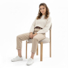 Buy Dining chair Chenille upholstered - Oak effect legs - Ergonomic and modern design - Essentia Cream 61786 - prices