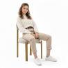 Buy Dining chair Chenille upholstered - Oak effect legs - Ergonomic and modern design - Essentia Cream 61786 in the Europe