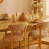 Buy Dining chair Chenille upholstered - Oak effect legs - Ergonomic and modern design - Essentia Cream 61786 home delivery