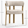 Buy Living room armchair with armrests upholstered in Chenille – Oak-effect legs – Ergonomic and modern design – Essentia Cream 61788 - prices