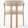 Buy Living room armchair with armrests upholstered in Chenille – Oak-effect legs – Ergonomic and modern design – Essentia Cream 61788 - in the EU