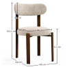 Buy Dining chair upholstered in Chenille – Dark wood-effect legs – Ergonomic and modern design – Essentia Cream 61787 in the Europe