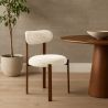 Buy Dining chair upholstered in Chenille – Dark wood-effect legs – Ergonomic and modern design – Essentia Cream 61787 home delivery
