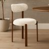 Buy Dining chair upholstered in Chenille – Dark wood-effect legs – Ergonomic and modern design – Essentia Cream 61787 - prices