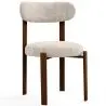 Buy Dining chair upholstered in Chenille – Dark wood-effect legs – Ergonomic and modern design – Essentia Cream 61787 at MyFaktory