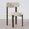 Buy Dining chair upholstered in Chenille – Dark wood-effect legs – Ergonomic and modern design – Essentia Cream 61787 - prices