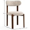 Buy Dining chair upholstered in Chenille – Dark wood-effect legs – Ergonomic and modern design – Essentia Cream 61787 in the Europe