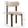 Buy Dining chair upholstered in Chenille – Dark wood-effect legs – Ergonomic and modern design – Essentia Cream 61787 in the Europe