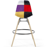 Buy Bar Stool - Patchwork Upholstery - Scandinavian Design and Wooden Legs - Elskar Multicolour 61790 home delivery