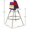 Buy Bar Stool - Patchwork Upholstery - Scandinavian Design and Wooden Legs - Elskar Multicolour 61790 with a guarantee