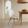 Buy Dining chair with natural wood legs – Modern style and functionality - Beni White 61792 home delivery