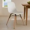 Buy Dining chair with natural wood legs – Modern style and functionality - Beni White 61792 - in the EU