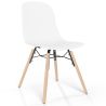 Buy Dining chair with natural wood legs – Modern style and functionality - Beni White 61792 at MyFaktory