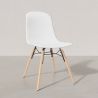 Buy Dining chair with natural wood legs – Modern style and functionality - Beni White 61792 in the Europe