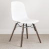 Buy Dining chair with dark wood legs – Modern style and functionality - Larof White 61793 at MyFaktory