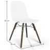 Buy Dining chair with dark wood legs – Modern style and functionality - Larof White 61793 - in the EU