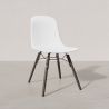 Buy Dining chair with dark wood legs – Modern style and functionality - Larof White 61793 at MyFaktory