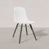 Buy Dining chair with dark wood legs – Modern style and functionality - Larof White 61793 with a guarantee