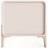 Buy Modern Scandi nightstand covered in faux leather with 2 drawers and natural wood legs - Barel Cream 61796 in the Europe