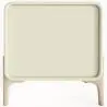 Buy Modern Scandi nightstand covered in faux leather with 2 drawers and natural wood legs - Barel Cream 61796 with a guarantee