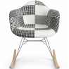 Buy Rocking chair Nordic-style Patchwork– Upholstered in Fabric – Patchwork Max Black / White 61811 - in the EU