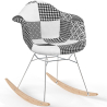 Buy Rocking chair Nordic-style Patchwork– Upholstered in Fabric – Patchwork Max Black / White 61811 in the Europe
