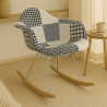 Buy Rocking chair Nordic-style Patchwork– Upholstered in Fabric – Patchwork Max Black / White 61811 - prices