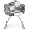 Buy Rocking chair Nordic-style Patchwork– Upholstered in Fabric – Patchwork Max Black / White 61811 at MyFaktory