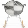 Buy Rocking chair Nordic-style Patchwork– Upholstered in Fabric – Patchwork Max Black / White 61811 with a guarantee