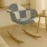 Buy Rocking chair Nordic-style Patchwork– Upholstered in Fabric – Patchwork Max Black / White 61811 - prices