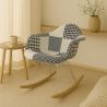 Buy Rocking chair Nordic-style Patchwork– Upholstered in Fabric – Patchwork Max Black / White 61811 in the Europe