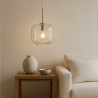 Buy Modern Glass Pendant Lamp - Adjustable Cable - Svalir Silver 61817 - in the EU