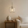 Buy Modern Glass Pendant Lamp - Adjustable Cable - Svalir Silver 61817 - prices