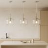 Buy Modern Glass Pendant Lamp - Adjustable Cable - Svalir Silver 61817 in the Europe
