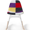Buy Rocking Chair Modern Patchwork – Nordic Style with Wooden and Steel Legs - Lumi Multicolour 61816 - in the EU