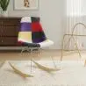 Buy Rocking Chair Modern Patchwork – Nordic Style with Wooden and Steel Legs - Lumi Multicolour 61816 in the Europe