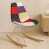 Buy Rocking Chair Modern Patchwork – Nordic Style with Wooden and Steel Legs - Lumi Multicolour 61816 - prices