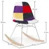Buy Rocking Chair Modern Patchwork – Nordic Style with Wooden and Steel Legs - Lumi Multicolour 61816 - prices