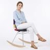 Buy Rocking Chair Modern Patchwork – Nordic Style with Wooden and Steel Legs - Lumi Multicolour 61816 at MyFaktory