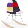 Buy Rocking Chair Modern Patchwork – Nordic Style with Wooden and Steel Legs - Lumi Multicolour 61816 at MyFaktory