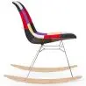 Buy Rocking Chair Modern Patchwork – Nordic Style with Wooden and Steel Legs - Lumi Multicolour 61816 home delivery